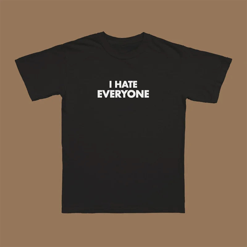 I Hate Everyone Letters Retro Oversized Tee