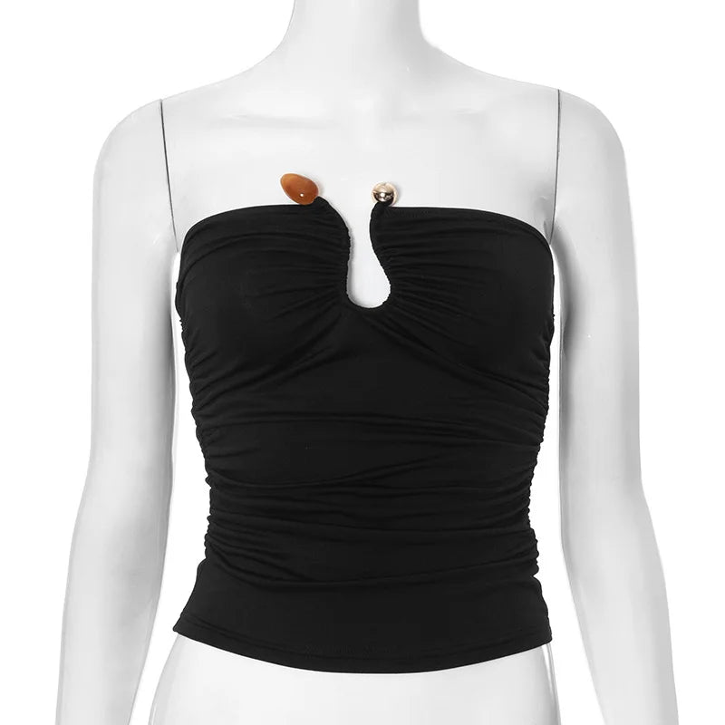 Womans metal crop top